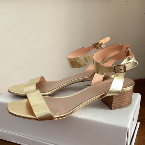 J.crew gold metallic leather ankle strap sandal - Picture 9 of 9